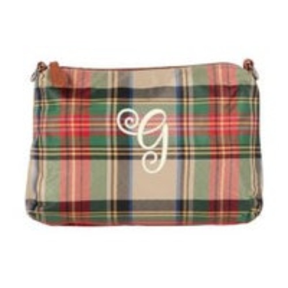 "G" Initial Personalized Tartan Purse